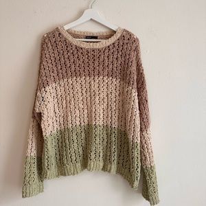 tri-colored cozy sweater